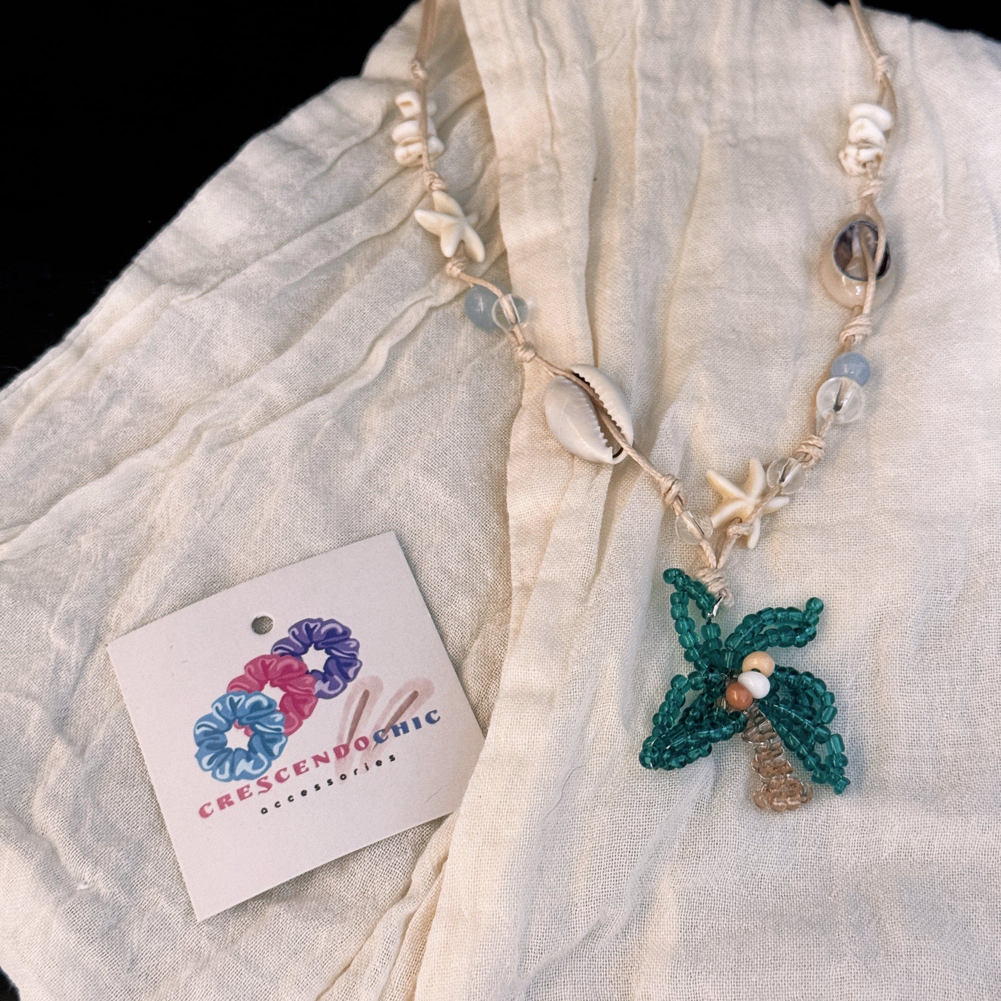Palm Tree Beaded Necklace