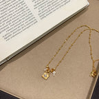 Baroque Gold Padlock Necklace