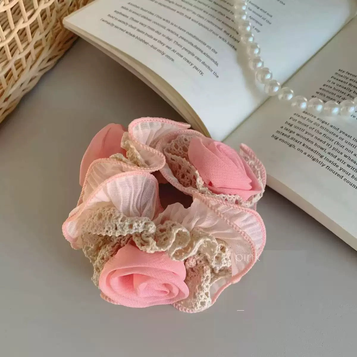 Lace Rose Romance Scrunchie